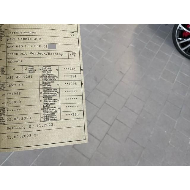 Mini 2.0i John Cooper Works SAG Cabrio F57 [SC]
