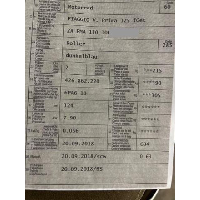 Piaggio ABS Vespa 125 Primavera 3V [SC]
