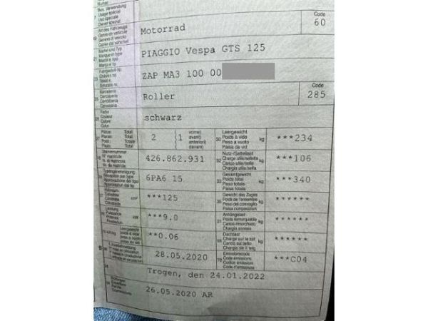 Piaggio ABS Vespa 125 GTS [SC]