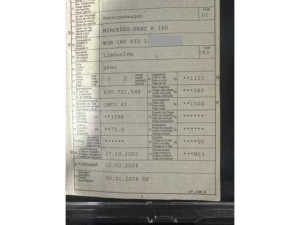 MercedesBenz A 160 Avantgarde AKlasse [SC]