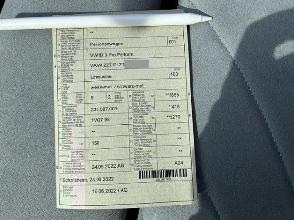 VW Pro Performance 150 kW ID.3 E1106.20202023 [SC]